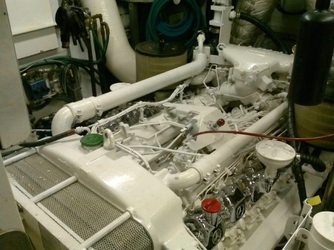 close-up of a marine engine 